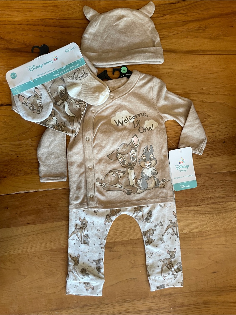 Disney Cream Bambi & Thumper Welcome Lil One Footie Set